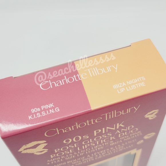Charlotte Tilbury 90s Pink Rose Gloss + Rose Lipstick Duo | Brand New in Box - Picture 2 of 5